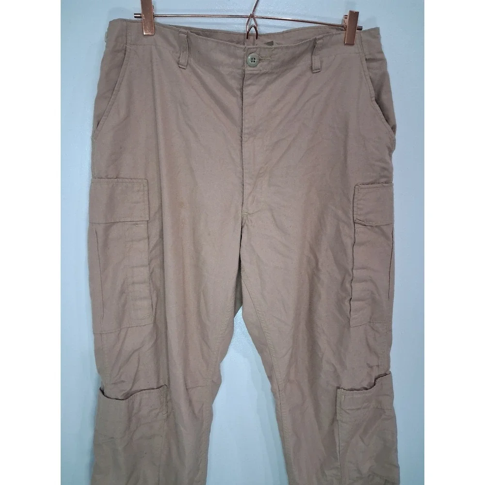 US Military Issue Tactical Cargo Pants Desert Tan L Regular Adjustable Waist Vtg